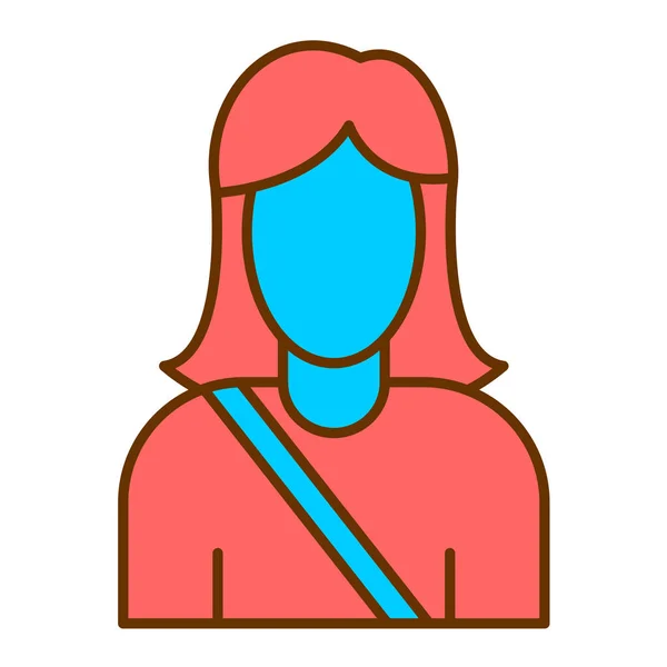 Una Mujer Icono Web Ilustración Simple — Vector de stock