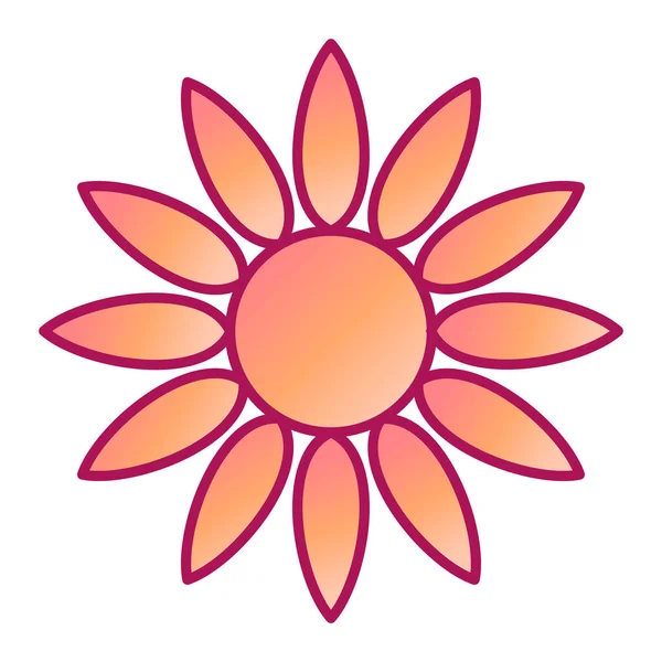 Flower Icon Simple Illustration Sunflower Vector Isolated Contour Effect — Image vectorielle