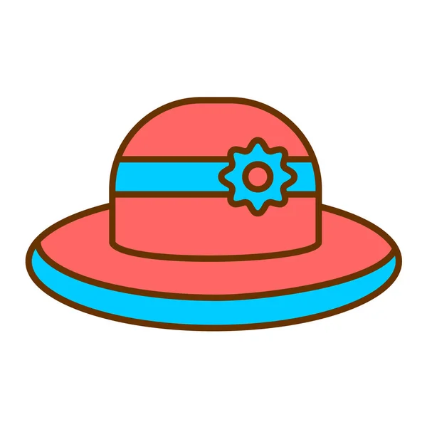 Sombrero Con Playa Sol Vector Ilustración Diseño — Vector de stock