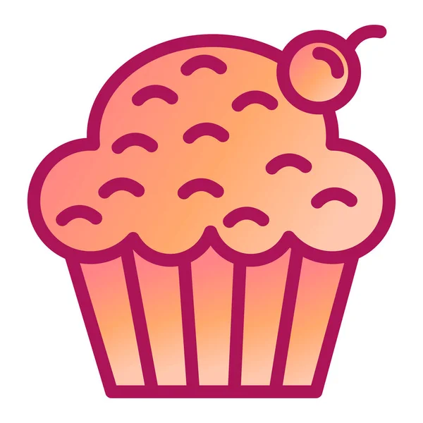 Cupcake Ícone Web Ilustração Simples — Vetor de Stock