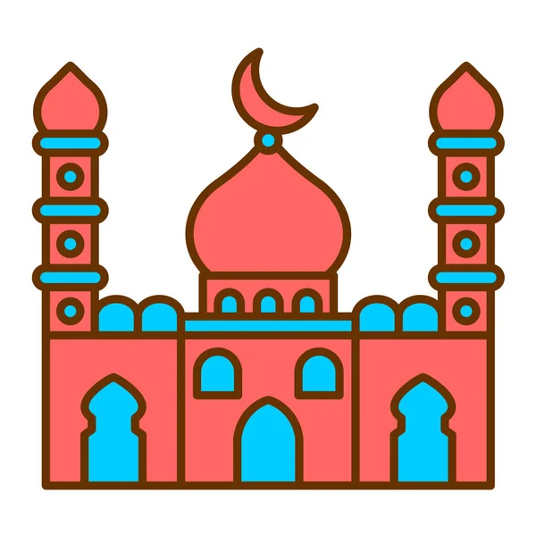 Icono Mezquita Estilo Moda Fondo Aislado — Archivo Imágenes Vectoriales