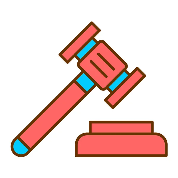 Hammer Icon Vector Značka Tenké Čáry Izolovaný Obrysový Symbol Ilustrace — Stockový vektor