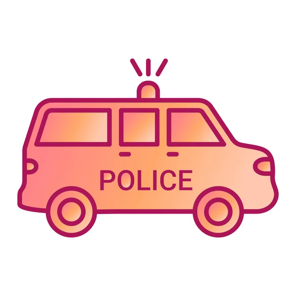 Policía Coche Icono Vector Señal Línea Delgada Ilustración Símbolo Contorno — Vector de stock