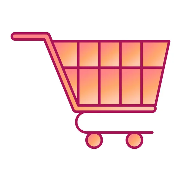 Shopping Cart Icon Isometric Supermarket Trolley Vector Symbol Web Design — Stock Vector