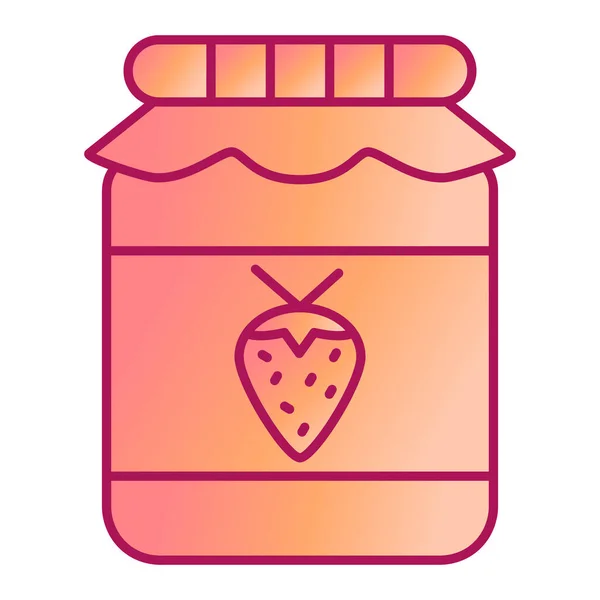 Erdbeermarmeladenglas Icon Vector Illustration — Stockvektor