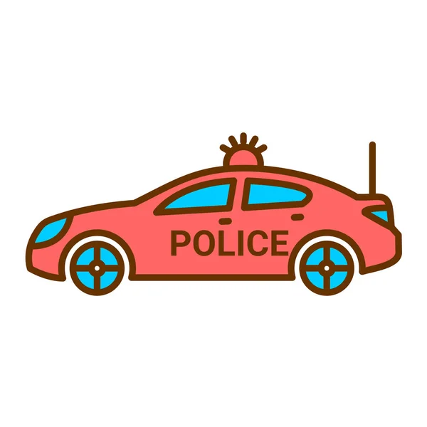 Rendőrség Autó Ikon Vektor Illusztráció — Stock Vector