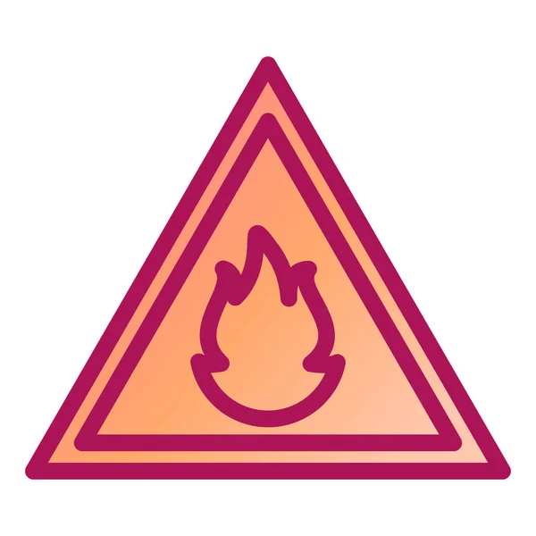 Icône Signe Avertissement Incendie Illustration Vectorielle — Image vectorielle