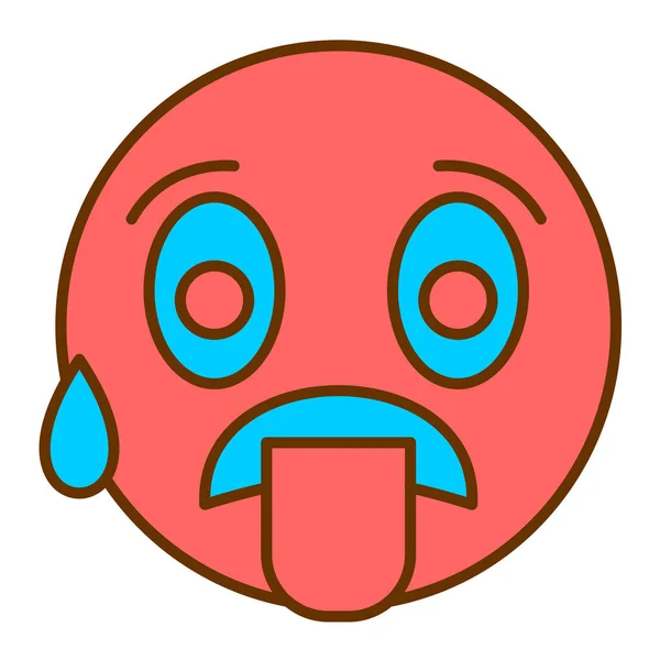Crying Face Emoticon Vector Illustration — Stock Vector