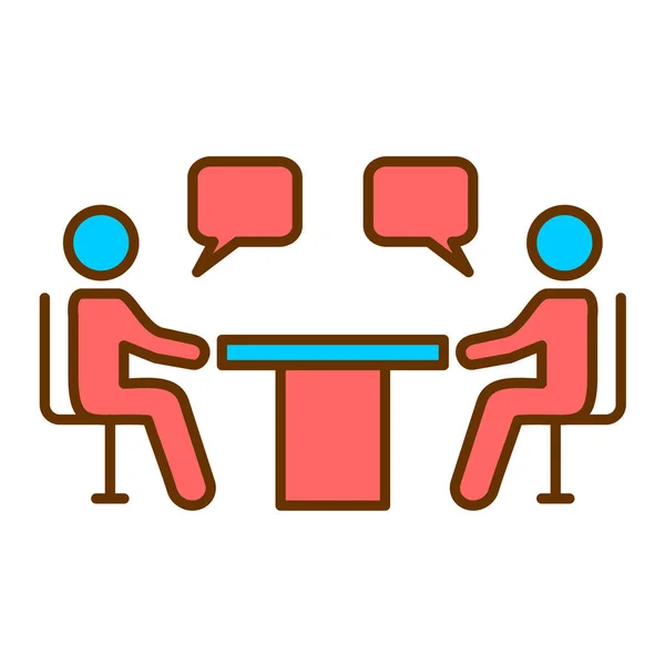 Pessoas Conversando Comunicação Ícone Plano Ilustração Vetorial — Vetor de Stock