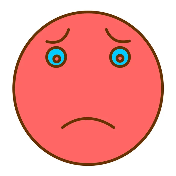 Cara Triste Emoticono Icono Vector Ilustración — Vector de stock