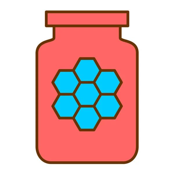 Honigglas Symbol Vektor Illustration — Stockvektor