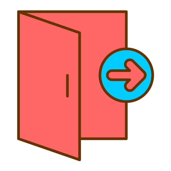 Icône Porte Vecteur Mince Signe Ligne Illustration Symbole Contour Isolé — Image vectorielle