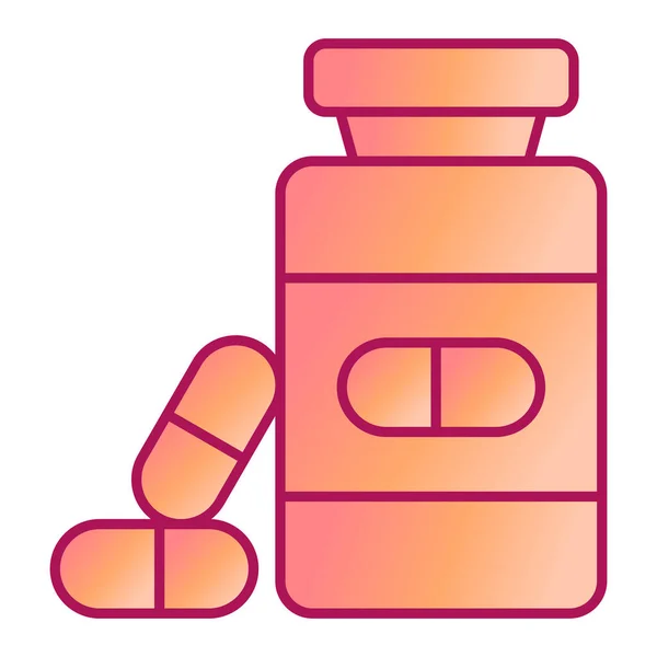Ikona Lahvičky Pilulek Ploché Ilustrace Vektorových Ikon Medicínských Pilulek Pro — Stockový vektor