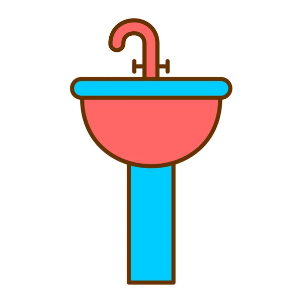 Baño Fregadero Icono Vector Ilustración Diseño — Vector de stock