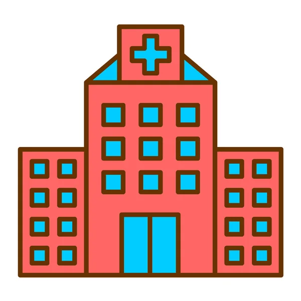 Krankenhausbau Ikone Vektorillustration — Stockvektor