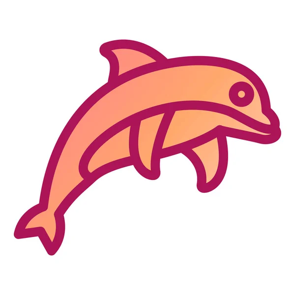 Dolphin Web Icon Vector Illustration — Stock Vector