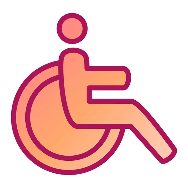 Icône Personne Handicapée Vecteur Mince Signe Ligne Illustration Symbole Contour — Image vectorielle