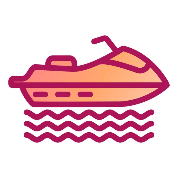 Cruise Ship Icon Outline Illustration Boat Vector Icons Web — Archivo Imágenes Vectoriales