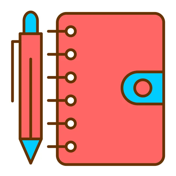 Cuaderno Lápiz Icono Web Ilustración Simple — Archivo Imágenes Vectoriales