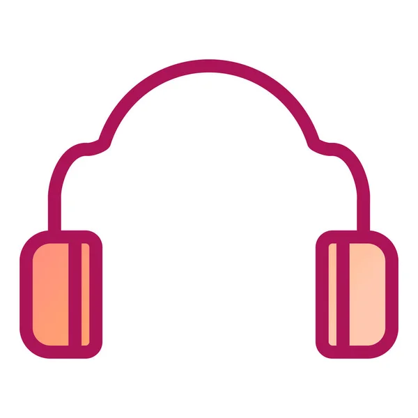 Auriculares Icono Web Ilustración Simple — Vector de stock