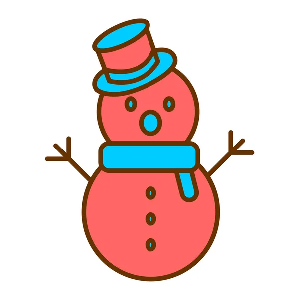 Снеговик Векторным Дизайном Рождественской Шляпы — стоковый вектор