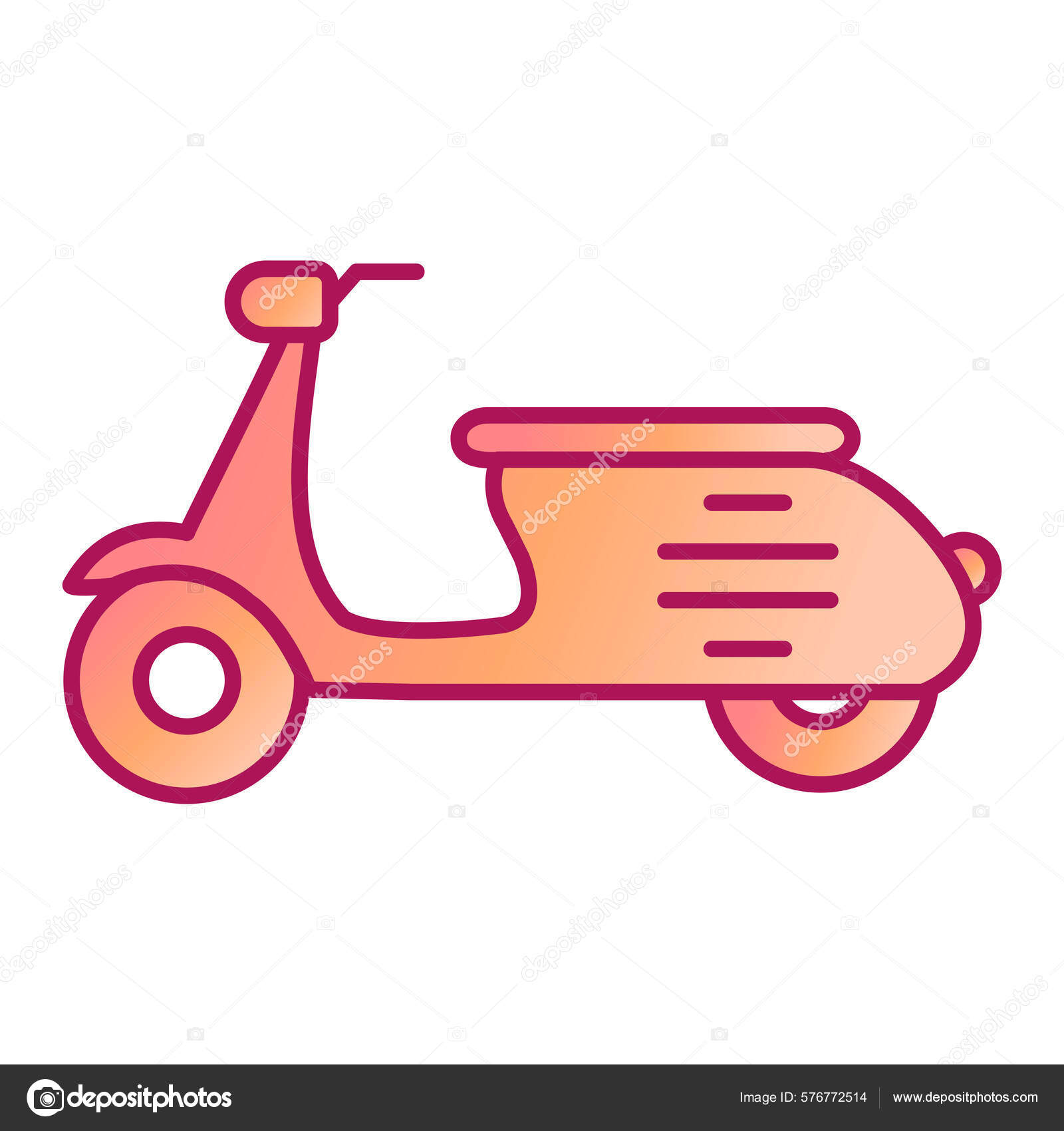 Ilustração Moderna Do Desenho Animado Da Scooter Da Motocicleta