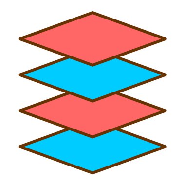 Renkli geometrik şekillerin vektör çizimi