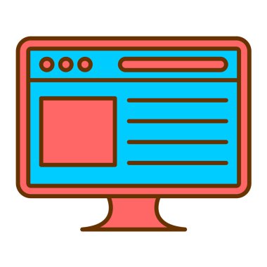 Tarayıcı. Web simgesi basit illüstrasyon