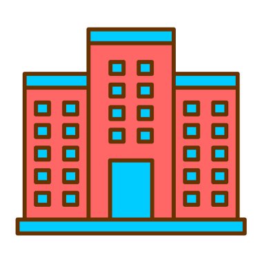 Bina. Web simgesi basit illüstrasyon