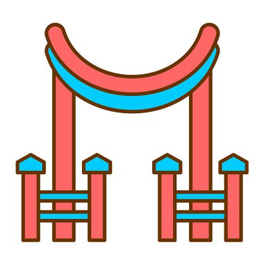 oyun alanı atlıkarınca ikonu vektör illüstrasyon tasarımı