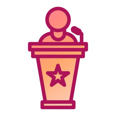 Bir podyum simgesinin vektör illüstrasyonu