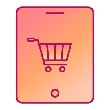 Alışveriş arabası simgesi, vektör illüstrasyonu