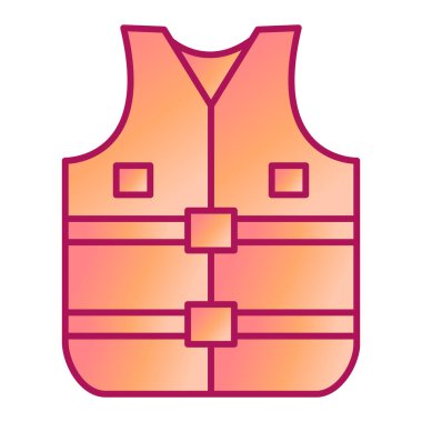 Yelek ikonu. Web tasarımı için basit güvenlik ekipmanı vektör simgeleri çizimi