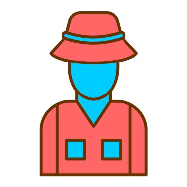 Şapka ikonu vektör illüstrasyon tasarımlı çiftçi