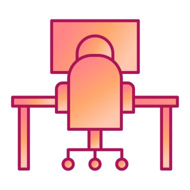 Bir sandalye simgesinin vektör illüstrasyonu