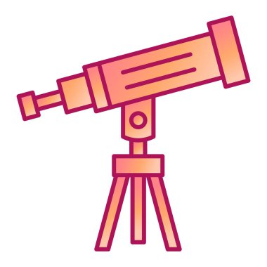 Teleskop. Web simgesi basit illüstrasyon