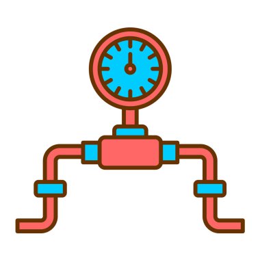 Gaz borusu ikonu. anahat valf vektör resimleme sembolü