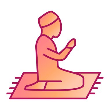 Dua ediyorum. Meditasyon simgesi vektör illüstrasyonu