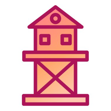 Plaj evi modern ikon vektör illüstrasyonu 