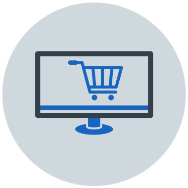 Alışveriş arabası. Basit resimleme