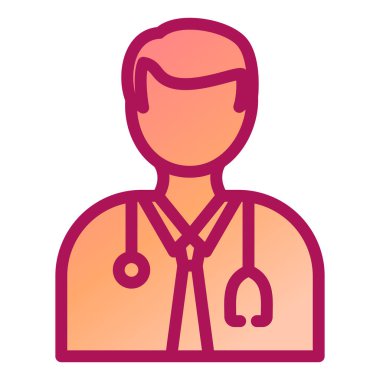 Doktor. Web simgesi basit illüstrasyon