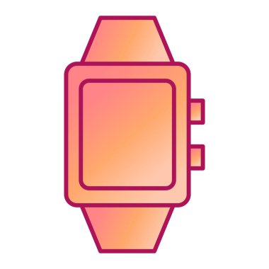 Beyaz arkaplanda akıllı saat simgesi, vektör illüstrasyonu