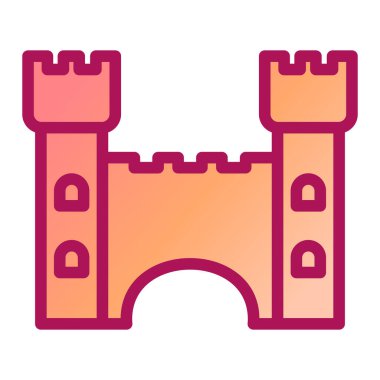 castrle modern simge vektör illüstrasyonu 