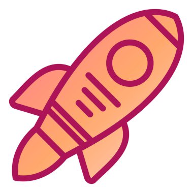 Roket. Web simgesi basit illüstrasyon