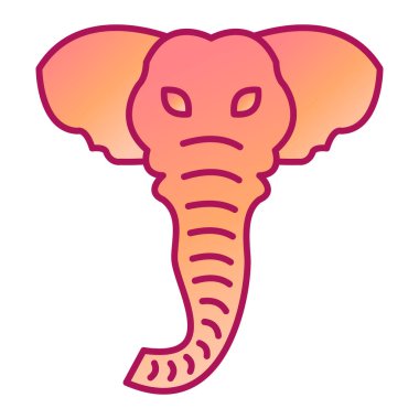 Fil kafası ikonu. beyaz zemin üzerinde izole edilmiş bebek zürafa vektör çizimi karikatürü