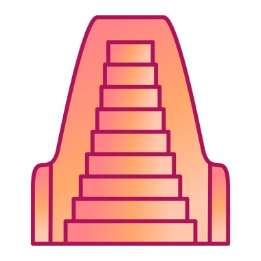 Merdiven ikonu. Beyaz arkaplanda izole edilmiş web tasarımı için izometrik piramit vektör simgeleri
