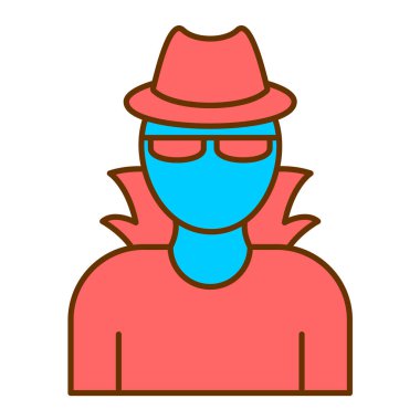 Şapka ve eşarp vektör çizim tasarımı olan adam