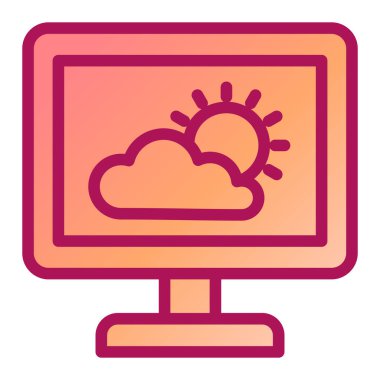 Bilgisayarda bulut. Web simgesi