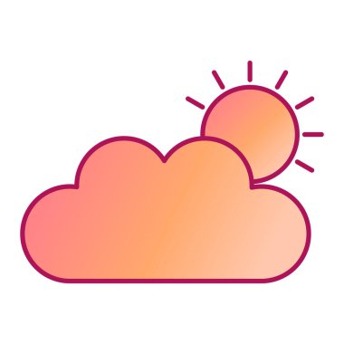 Sun'ın bulutlar simge vektör çizim tasarımı