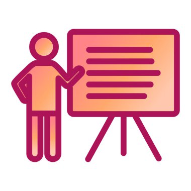 Kara tahta simgesi olan adam, vektör illüstrasyonu